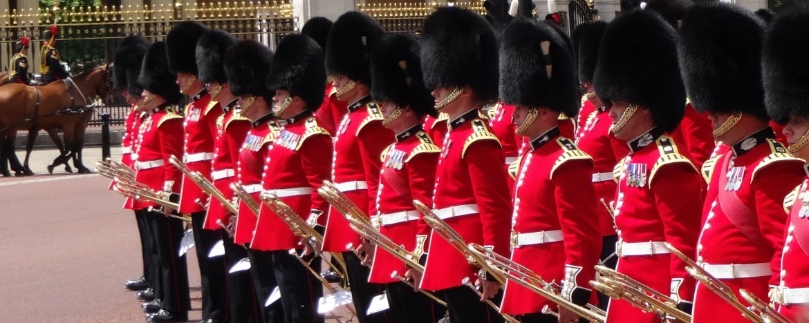 Foot guards at parade rest