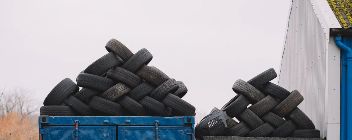 Tyres waiting to be used. 