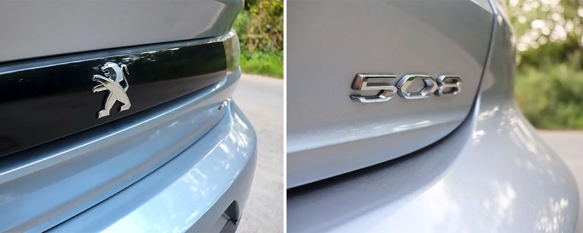 Peugeot 508 badge and detailing