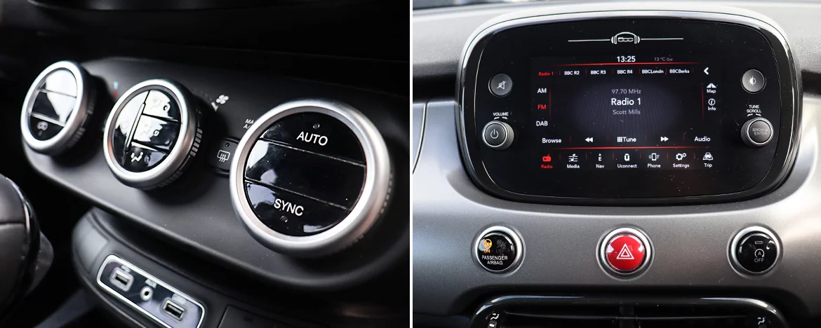 Fiat 500X Screen and controls