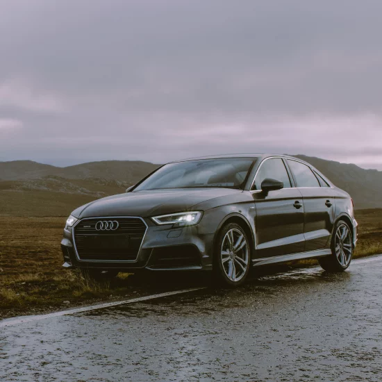Audi A4 parked on road