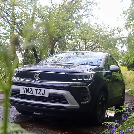 Vauxhall Crossland parked under trees